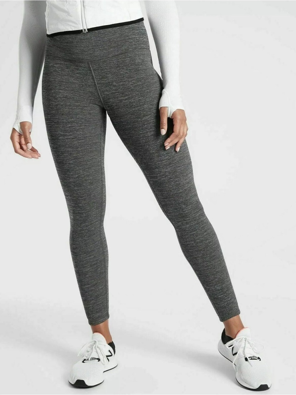 Athleta Altitude Tight Polartec Leggings Small Gray Fleece Lined High Rise Comfy